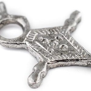 TheBeadChest Chalwa Silver Moroccan Tuareg Cross Pendant (28x46mm): North African Tribal Berber Moroccan Sahara Pendant for Jewelry